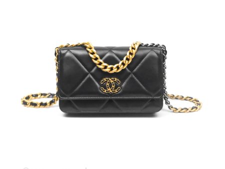 Chanel 19 Wallet on Chain WOC Black Mixed Hardware Online Hot Sale