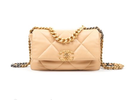 Chanel 19 Small Beige Mixed Hardware on Sale