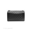 Chanel Medium Boy Quilted Black Caviar Ruthenium Hardware Supply