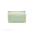 Chanel Medium Chevron Boy Mint Green Calfskin Silver Hardware on Sale