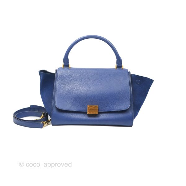 Celine Small Sleek Trapeze Blue Calfskin Online