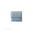 Chanel 19 Short Flap Wallet Cloud Blue Lambskin Cheap