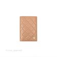 Chanel Classic Quilted Passport Holder Caviar Beige Gold Hardware For Discount