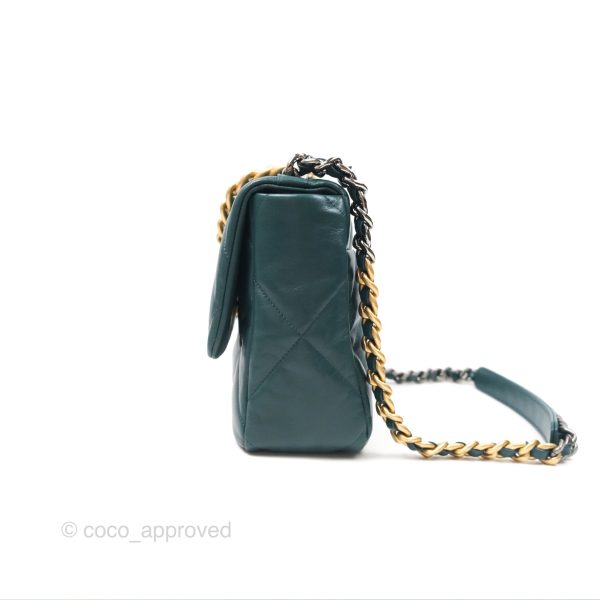 Chanel 19 Medium Green Goatskin Mixed Hardware Supply