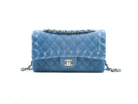 Chanel Classic M L Medium Flap Quilted Denim Gold Hardware 19P Online