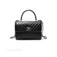 Chanel Small Trendy CC Black Chevron Lambskin Gold Hardware Sale