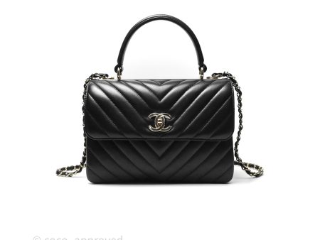 Chanel Small Trendy CC Black Chevron Lambskin Gold Hardware Sale