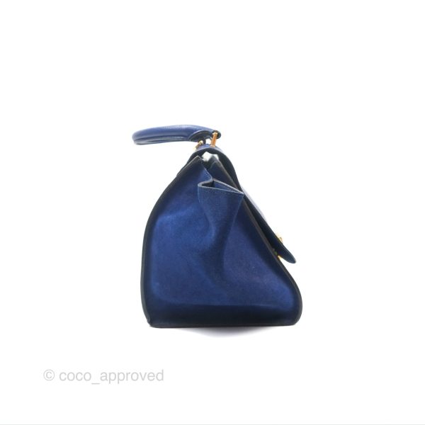 Celine Small Sleek Trapeze Blue Calfskin Online