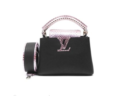 Louis Vuitton Capucines Mini Black in Taurillon Leather and Shiny Python leather For Discount