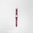 Hermès Heure H Watch Diamond Red Alligator Palladium Hardware Discount