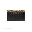 Chanel Medium Boy Chevron Black Caviar Aged Gold Hardware Online Sale