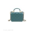 Chanel Mini Handle Clutch With Chain Green Lambskin Aged Gold Hardware For Cheap