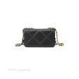 Chanel 19 Mini WOC Flap Phone Holder Black Lambskin Mixed Hardware Supply