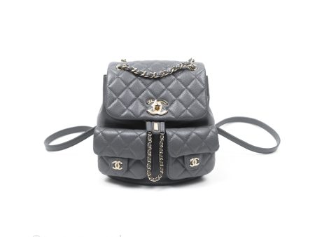 Chanel Duma Backpack Medium Grey Caviar Gold Hardware on Sale