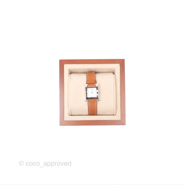 Hermès Heure H Watch Gold Epsom Palladium Hardware Sale