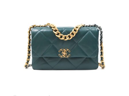 Chanel 19 Medium Green Goatskin Mixed Hardware Supply