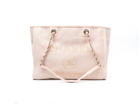 Chanel Medium Deauville Pink Canvas Gold Hardware Online now