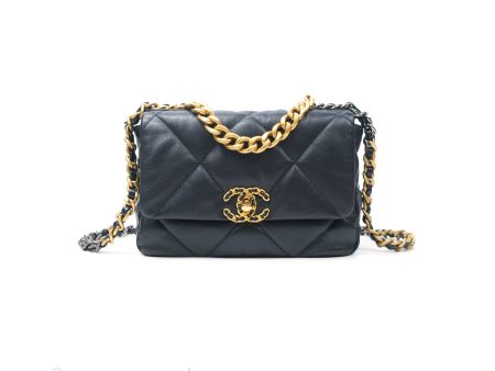 Chanel 19 Small Navy Goatskin Mixed Hardware Cheap