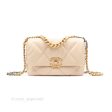 Chanel 19 Small Beige Lambskin Mixed Hardware Fashion