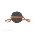 Celine Round Purse on Strap Triomphe Canvas Tan For Cheap