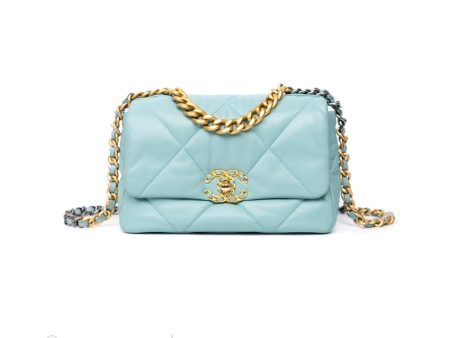 Chanel 19 Small Tiffany Blue Mixed Hardware For Cheap