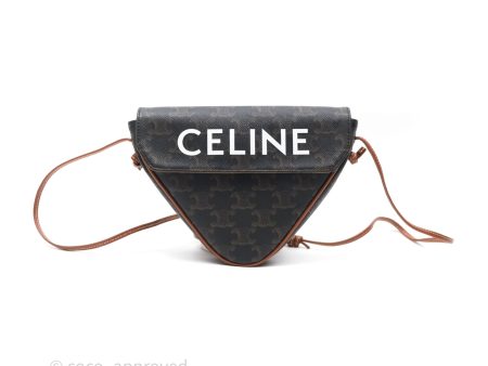 Celine Triangle Crossbody Bag Triomphe Canvas Tan Online Hot Sale