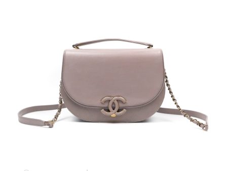 Chanel Coco Curve Flap Burnished Lilac Grey Calfskin Goatskin Antique Gold Hardware Discount