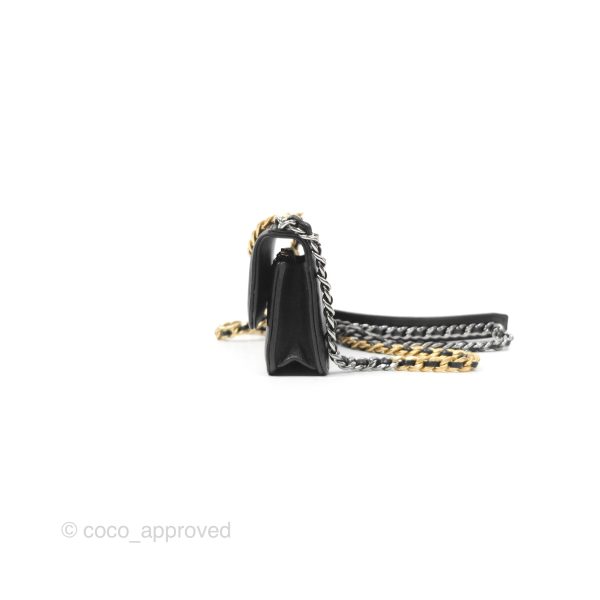 Chanel 19 Mini WOC Flap Phone Holder Black Lambskin Mixed Hardware Supply