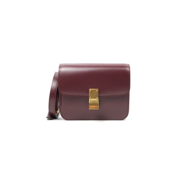 Celine Teen Classic Box Flap Burgundy Calfskin Discount