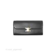 Celine Large Wallet Triomphe in Shiny Calfskin Black Gold Hardware Hot on Sale