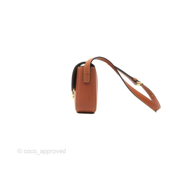 Celine Triomphe Shoulder Bag Tan Calfskin on Sale