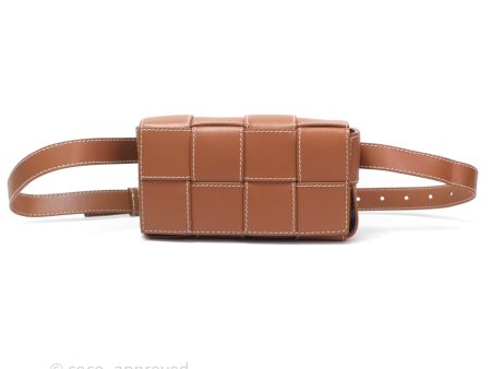 Bottega Veneta Cassette Belt Bag Intreccio Calfskin Wood  Natural Discount