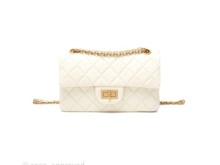 Chanel Mini Reissue 224 White Ivory Aged Calfskin Aged Gold Hardware Fashion