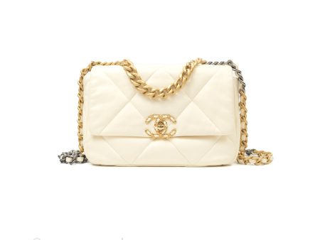 Chanel 19 Small Ivory Cream Mixed Hardware Fashion