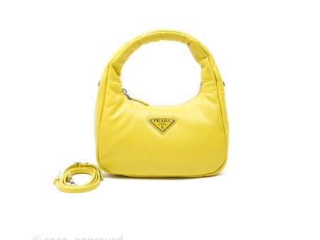 Prada Nappa Soft Padded Hobo Mustard Cheap