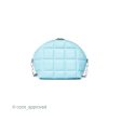 Bottega Veneta Mini Half Moon Bag Topazio Blue Nappa Lambskin Silver Hardware Fashion