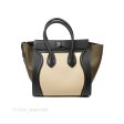 Celine Mini Luggage Bag Black Brown Ivory Calfskin Fashion