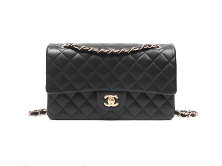 Chanel Classic M L Medium Flap Quilted Black Lambskin Rose Gold Hardware Supply