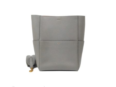 Celine Sangle Bucket Bag Grained Calfskin Grey Discount