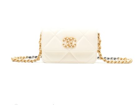 Chanel 19 Clutch With Chain Ivory White Lambskin Mixed Hardware Supply