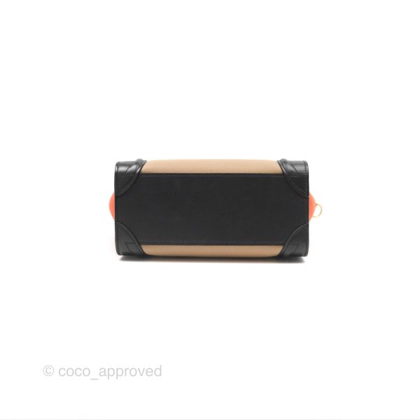 Celine Nano Luggage Grained Calfskin Gold Hardware Orange Black Beige Online Sale