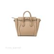 Celine Nano Luggage Bag Dune Drummed Calfskin For Discount