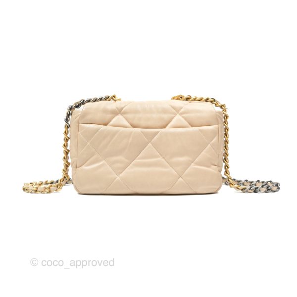 Chanel 19 Small Beige Goatskin Mixed Hardware Online Sale