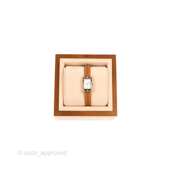 Hermès Nantucket Watch PM Gold Chesnut Epsom Palladium Hardware Online now