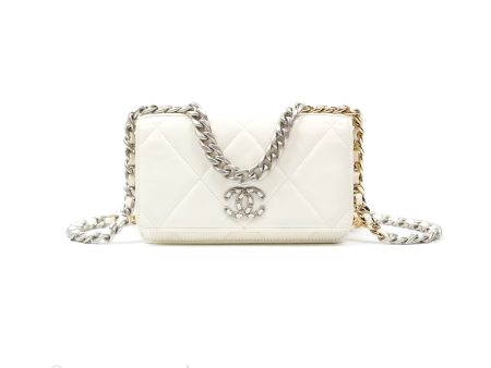 Chanel 19 Wallet on Chain WOC White Mixed Hardware Online