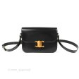 Celine Medium Triomphe Black Shiny Calfskin Online Sale