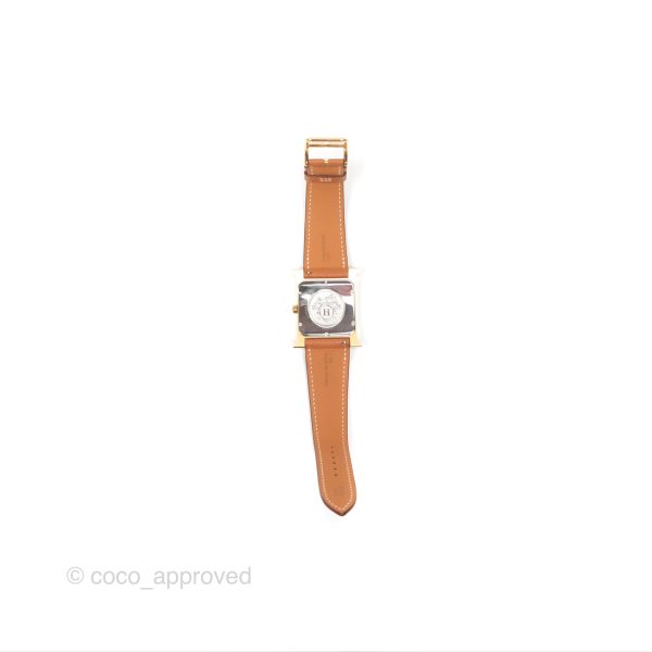 Hermès Heure H TGM 34mm Watch Gold Epsom Gold Hardware Online Sale