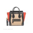 Celine Nano Luggage Grained Calfskin Gold Hardware Orange Black Beige Online Sale