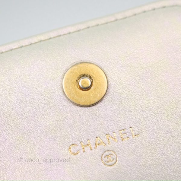 Chanel 19 Phone Holder Iridescent Ivory Mixed Hardware For Discount