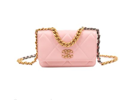 Chanel 19 Wallet on Chain WOC Light Pink Mixed Hardware Discount